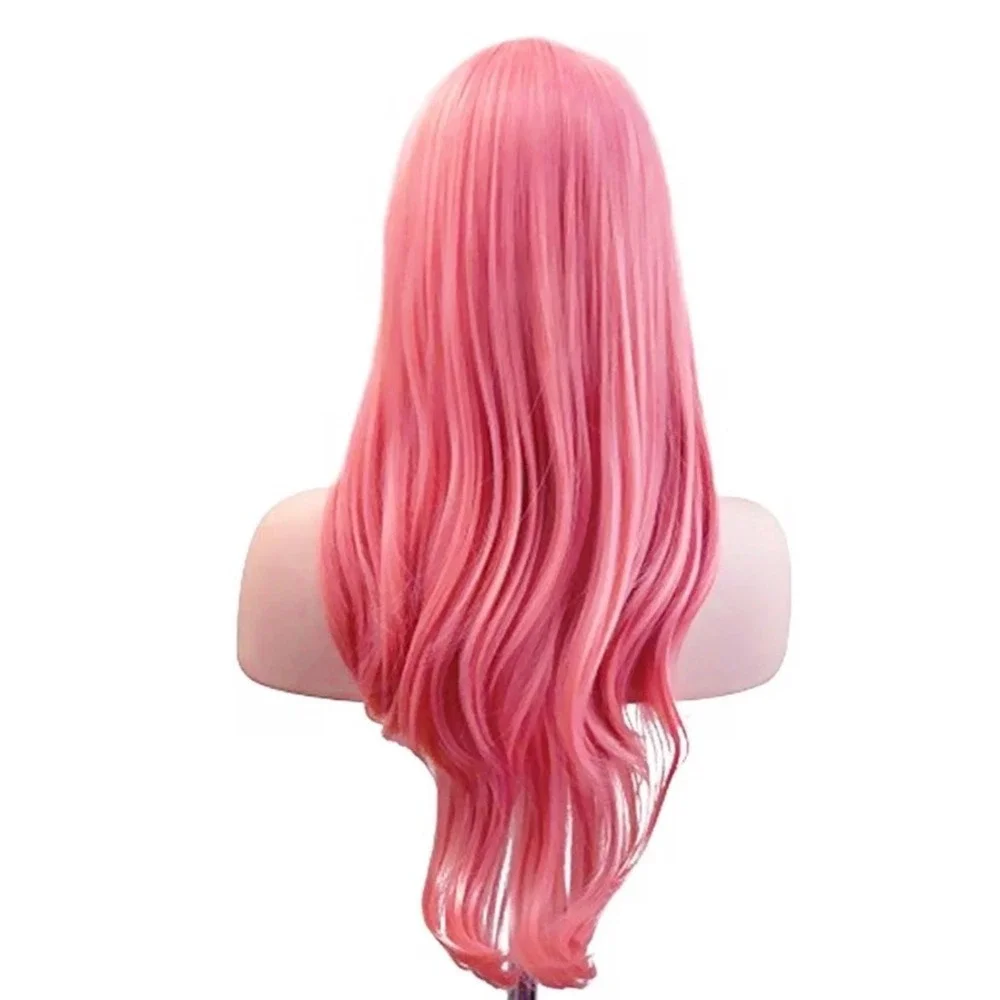 Akstore 28 Inch Fashion Wig Long Wavy Curly Pink Cosplay Hairpiece NWT
